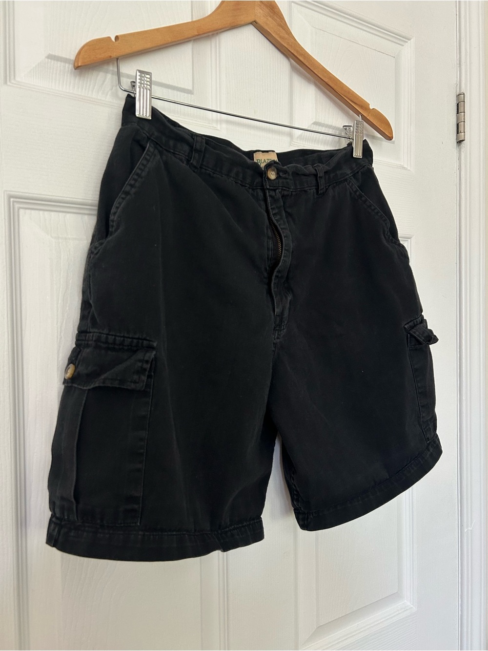 Black Cargo Shorts with Side Pockets